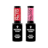 VICTORIA VYNN Gel-Nagellack Set: King of Red Nr. 113 & rosa MINA UV/LED Soak Off – Exklusives Gel-Lack-Duo mit UV-Technolog
