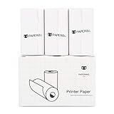 Paperang Thermopapier für Mini Drucker, Tragbar Kabellos Bluetooth Foto Drucker Papier in Weiss (3 Rollen)