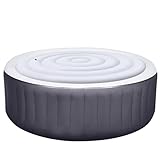 Aufblasbare Whirlpool-Abdeckung, energiesparender Deckel für runde Whirlpools, faltbare schützende Regenüberlaufabdeckung für aufblasbare Whirlpools im Freien, 1,5