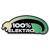 Elektro Aufkleber 100% E-Auto Sticker Grün Umwelt Klima Scooter Solar laminiert Logo E-Auto | Größe 28x11cm ('XL')