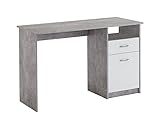 FMD Möbel, 3004-001 Jackson Schreibtisch, holz/beton, weiß, maße 123.0 x 50.0 x 76.5 cm (BHT)
