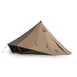 OneTigris Gastropod Tipi Zelt 3-6 Personen 4 Jahreszeiten Zelt mit Ofenloch Firstzelt Pyramiden Zelt wasserdicht 3000 mm für Camping Outdoor F