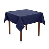Tischdecke 100x100 cm Marine Blau Polyester - Uni, Einfarbig, Premium Qualität, Pflegeleicht, Bügelarm bis Bügelfrei, Made in Europ