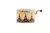 Kleine Spieldose verziert mit dem Eiffelturm von Paris und der Melodie L