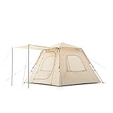 RajoNN Zelt im Freien, vollautomatisches, schnell zu öffnendes Zelt, Pop-up-Einzelschichtzelt für 3–4 Personen, wasserdicht, Winddicht, für Camping, Wandern, Bergsteig