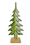 Großer Aufsteller Tanne | Mangoholz grün | Tannenbaum Baum Figur | 30 cm | Dekotanne Dek