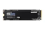 Samsung 990 EVO NVMe M.2 SSD 1 TB, PCIe 4.0 x4 / PCIe 5.0 x2, NVMe 2.0 (2280), 5.000 MB/s Lesen, 3.200 MB/s Schreiben, Interne SSD für Gaming und Grafikbearbeitung, MZ-V9E1T0BW