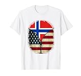 Norwegen Amerikanische USA-Flagge - USA Norwegischer Reißverschluss T-S