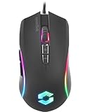 SPEEDLINK ZAVOS Gaming Mouse – Gaming Maus mit Kabel, mehrfarbige LED Beleuchtung, 5 Tasten PC Maus kabelgebunden, DPI-Schalter bis 6400dpi, gummierte Oberfläche, ummanteltes Kabel, schw