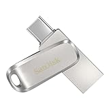 SanDisk Ultra Dual Drive Luxe USB Type-C-Laufwerk Smartphone Speicher 512 GB (Mobiler Speicher, USB 3.1 Gen 1, drehbares Design, 150 MB/s Lesen, USB Laufwerk, automatisches Backup) Silb