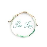 Balipura Pure Love Aura Armband für Frauen, 2 mm kleine (winzige) Perlen, Rosenquarz, Amazonit, 925 massives Silber, Kristall-Armbänder zur Reinigung