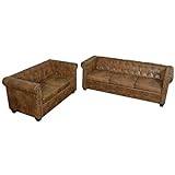vidaXL Chesterfield Sofa 2+3-Sitzer Couch Lounge Büro Wohnmöbel Kunstleder B