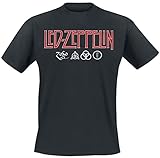 Led Zeppelin Logo & Symbols Männer T-Shirt schwarz L 100% Baumwolle Band-Merch, B