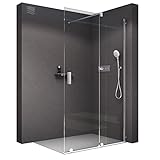 BERNSTEIN Walk In Dusche mit Schiebetür 120cm NT101 Klarglas 8mm ESG Sicherheitsglas Nano Beschichtung Duschabtrennung Duschwand Duschtrennwand Echtglas-D
