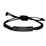 Schwarzes Seilarmband Freundschaftsgeschenke mit Gravur Liebe Unterstützung Selbstvertrauen Geburtstag Weihnachten Feiertage, klein, versilbertes Zink, Zirk