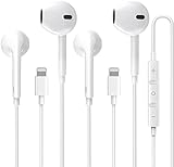 2 Stück Apple Kopfhörer mit Kabel, [Apple MFi Zertifiziert] In-Ear Kopfhörer Lightning Ohrhörer Kompatibel mit iPhone 7/8/X/11/12/13/14/Pro/Pro Max Ip
