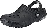 Crocs Classic Lined Clog – Unisex Clogs für Erwachsene – Mit flauschigem Innenfutter – Im Slip-On-Stil – Schwarz – Größe 46-47