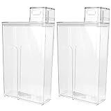 STOBAZA Transparente Waschmittel-Aufbewahrungsbox – Pulverspender Mit Großem Fassungsvermögen Und Flüssigkeitsflasche Für Praktische Wäscheaufbewahrung (2 Stück)
