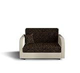 ALTDECOR Wohnzimmer Couch mit Schlaffunktion mit DL-Automatik, Polstercouch rückenecht gepolstert, ideal als Gästebett - 98x98x86 cm Braun/C