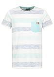 Eight2Nine Herren T-Shirt mit Streifen-Print und Brusttasche Turquoise S