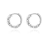 SLUYNZ Sterling Silber Perlen Twist Creolen Ohrringe für Frauen jugendlich Mädchen Hochzeit Perlen Creolen Ohrringe Braut (A-Silver)