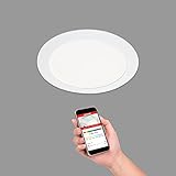 TELEFUNKEN - LED Einbauleuchte, WiFi Einbaustrahler, dimmbar, RGB, Farbtemperatursteuerung, App-Steuerung, steuerbar via Fernbedienung, Amazon Echo, Google Home, 12 Watt, 1200 Lumen, Weiß, Ø 17