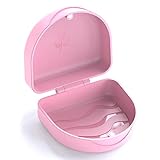Zahnspangendose, Spangendose, Zahnspangenbox,Knirscherschiene Box,für Zahnspangen oder Zahnersatz Aufbewahren,1 Stück KFO Box (Rosa)