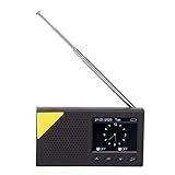 Digitalradio, DAB-DAB+-Radio-Player mit Bluetooth, UKW-Radio, 2,4-Zoll-Farbbildschirm, Automatische Sendersuche, 20 Radiosender, AM-UKW-Radio, Dual-Alarm, Wiederaufladbar,