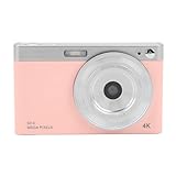 4K 50MP Digitalkamera, tragbare kleine Kamera 16X Digitalzoom Anti Shake für Teenager Jungen Mädchen Erwachsene Studenten Senioren, Unterstützung für 32GB Speicherkarte (Rosa)