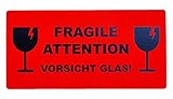 50 Aufkleber Etikett Versandaufkleber Fragile Attetion Vorsicht G