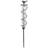 Kapazitäts-Spiral-Regenmesser Aus Glas, Gusseisen-Regenmesser zum Aufhängen, Garten-Regenwasserzähler mit Metallrahmen, Einfach zu B