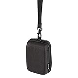 Hama Kameratasche „Ambato“ (kleine Fototasche für Kompaktkamera 6,5 x 4,5 x 11 cm, Hardcase für Wandern, Fahrrad, Trekking, Hartschale mit Gürtelschlaufe, zum Umhängen, Karabiner für Rucksack) schw