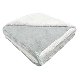 VASANI Sherpa-Fleece-Überwurfdecke, weiche, flauschige Decke für Sofa, Couch, Bett, warme, gemütliche Decke, Hellgrau, 101,6 x 127,7