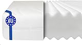 Weiße orthopädische Rollmatratze, ergonomisches 7-Zonen-Design, wendbare Matratze (H2 & H3) mit Mikrofaserbezug, Oeko-Tex zertifiziert, RG 25 Komfortschaumkern, hypoallergen (16cm, 90 x 200cm)