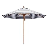 NYASAA 210cm Rund Sonnenschirm, Strandschirm mit 8 Rippen, Sonnenschutz UV für Garten, Terrasse, Balkon,