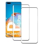 AKLPP 2 Stück Panzer Schutz Glas für Huawei P40 pro, 9H Härte Glas Folie Displayschutz, HD Klar, Anti-Kratz, 4D, Anti-Bläschen Panzerfolie Schutzfolie Bläschenfrei Display