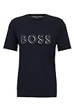 BOSS Herren Tee 1 T-Shirt aus Baumwoll-Jersey mit kontrastfarbenem Logo-Print Dunkelblau XL