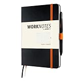 WORKNOTES Notizbuch a5 kariert - Das Notebook für Kreative und Macher von Workflo, 192 perforierte Seiten, Tintenfestes Papier, 100 g/m², Hardcover in schwarz, inkl. Stiftlasche und Dok