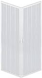 ROLLPLAST PINTO Duschkabine mit Falttüren, freistehend, 80 x 80 cm, Ecke, kleinbar, weiß p