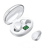 Alecony Bluetooth Kopfhörer, In Ear Kopfhörer Bluetooth 5.3 Kabellos Kopfhörer mit Mic, HiFi Stereo Kabellose Kopfhörer, Touch-Steuerung, LED-Anzeige, Automatische Verbindung (Weiß)