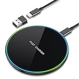 Wireless Charger 15W, Kabelloses Ladegerät Induktive Ladestation für iPhone 15/14/13/12/11 Pro Max/XS/XR/8, Induktionsladegerät Qi Ladestation für Samsung Galaxy S23/S22/S21/Note 20,Huawei,X