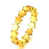 Gu Feng Sterne Ringe für Frauen Edelstahl Schmuck Geschenkring