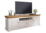 Woodroom Oslo TV-Schrank, Fernsehschrank, Lowboard, Holz, weiß, für Fernseher bis zu 70 Z