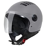 VINZ Como Jethelm mit Visier ECE 22.06 Zertifiziert | Roller Helm Mopedhelm Ideal Für Motoroller & Vespa | Herren und Damen | Komfortabler Motorradhelm XS-XL | T