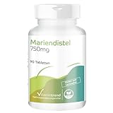 Mariendistel 750mg - mit 80% Silymarin - 90 Tabletten - hochdosiert - sichere Dosierung - vegan - bioverfügbare Supplements aus Deutschland | V