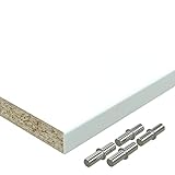 AUPROTEC Einlegeboden Regalboden 19 mm Holz Zuschnitt nach Maß Größe bis max 1000 mm breit x 800 mm tief melaminharzbeschichtet mit Umleimer ABS Kante: Farbe weiß