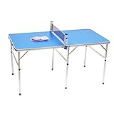 Klappbar Tischtennisplatte,152 x 76 x 76 cm Indoor/Outdoor Sport Tischtennistisch mit Netz Schläger und Tischtennisb
