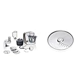 Bosch Küchenmaschine Serie 4 MUM5XW20, Edelstahl-Schüssel 3,9 L & Pommes-Frites-Scheibe MUZ45PS1, Wendescheib