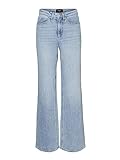 VERO MODA Straight Fit Jeans Stone Washed Denim Hose High Waist Schlag Pantsl VMTESSA, Farben:Hellblau,Größe Damen:W28 L30,Z - Länge L30/32/34/36/38:L30