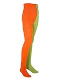 Maskworld Pippi Langstrumpf Strumpfhose für Kinder - grün/orange (98/116) - Kostüm-Zubehör für Karneval, Halloween & Motto-Party